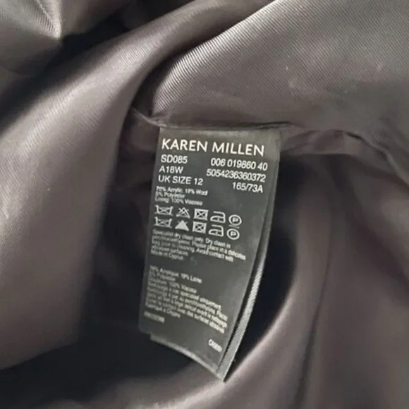 Karen Millen Monochrome Plaid Mini Skirt Black & White Plaid Size 8 wool blend - Picture 8 of 17